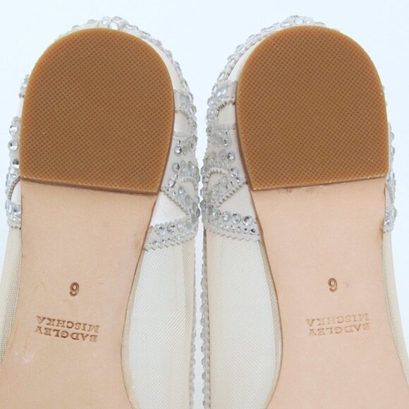 NIB Badgley Mischka Gigi Crystal Embellished Pointed Toe Flats - Picture 9 of 15